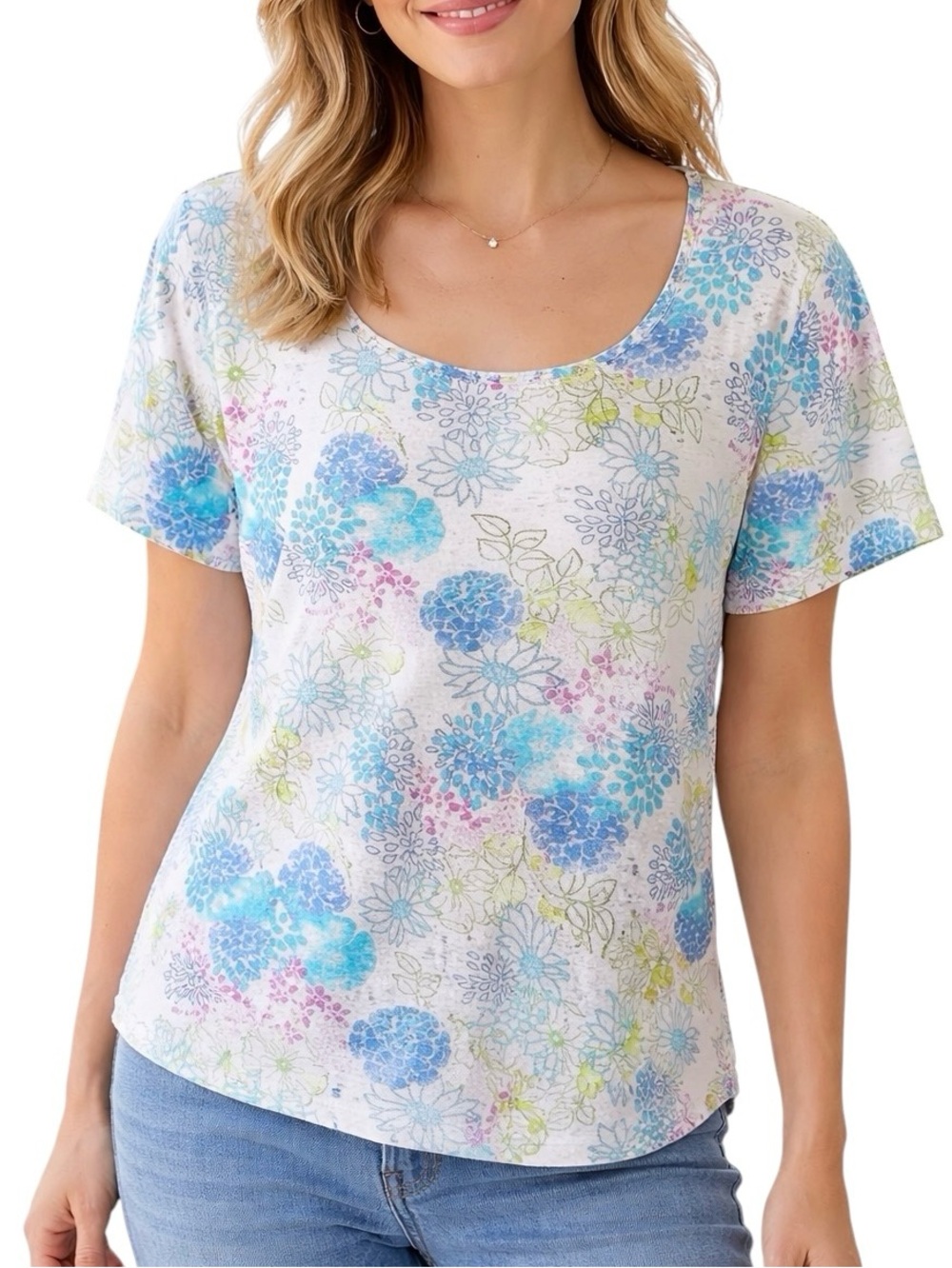 Liz Claiborne Vintage Floral Sheer Lined Top Pastel Spring Womens Size XL